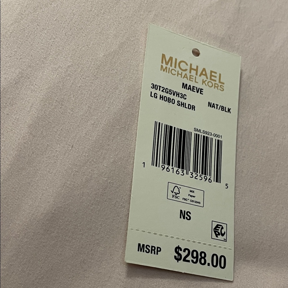Michael Kors Tag - Natural and Black Hang Tag